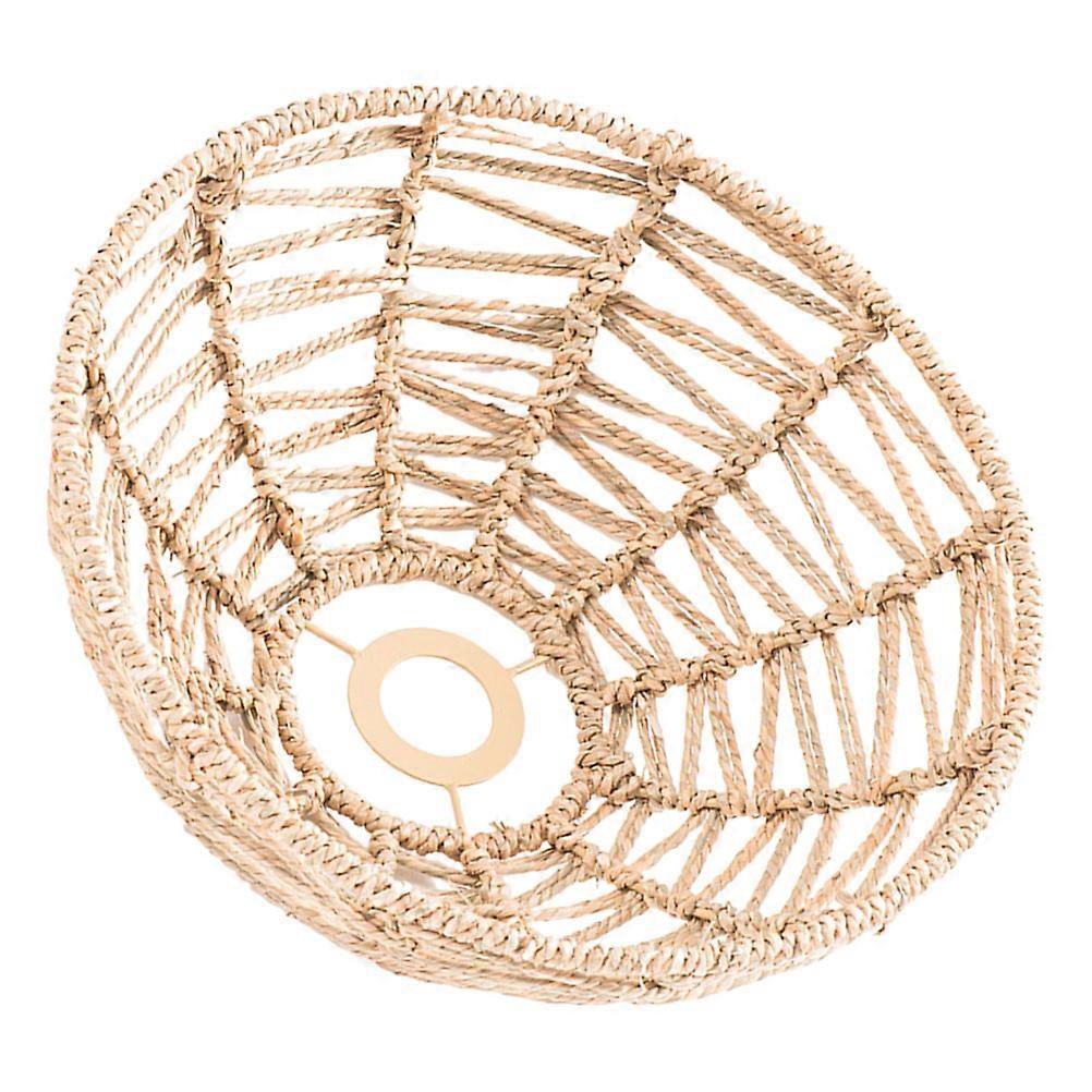 Woven Straw Rope Lamp Shade for Home Use Beige Color Modern Farmhouse Style 7.8 Inches