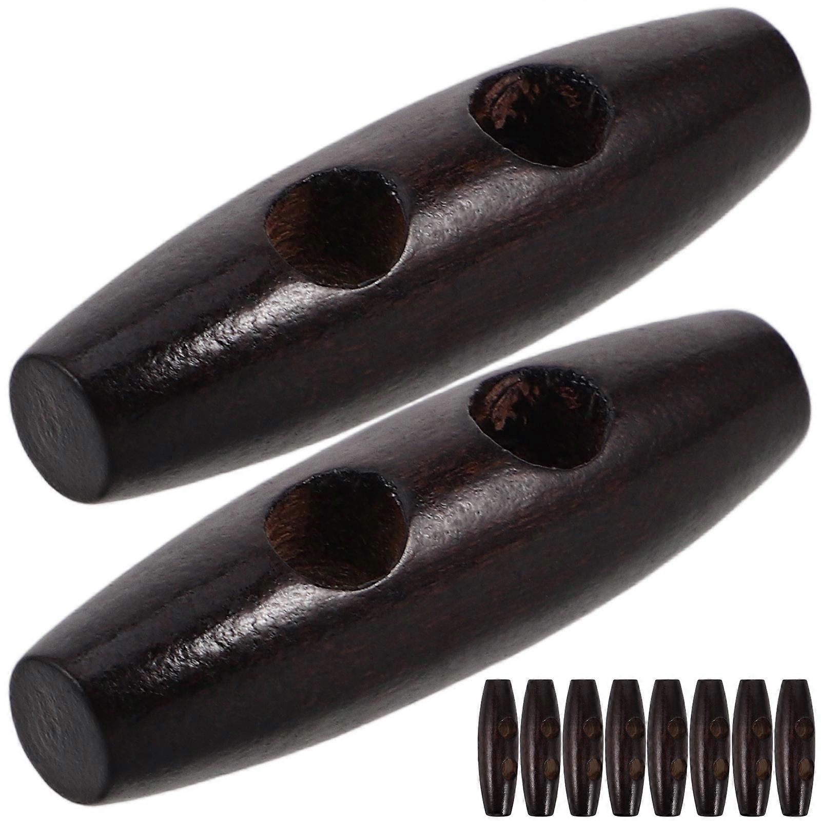 Coat Toggle Buttons 20Pcs Dark Brown Unique Style Decorative Wood Buttons for Decoration