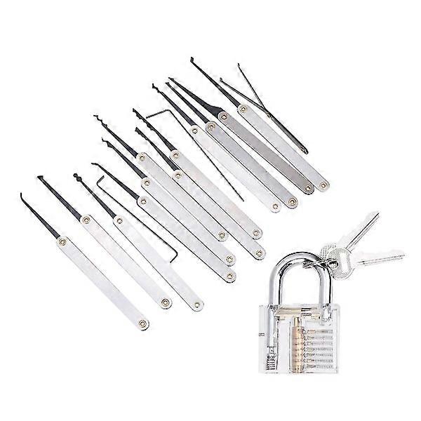 15 pc lock pick tools; lock picking kit locksmith tools (HY)