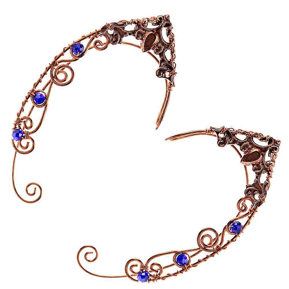 Elegant Rhinestone Ear Bone Clips with Copper Material for Home Use 2pcs