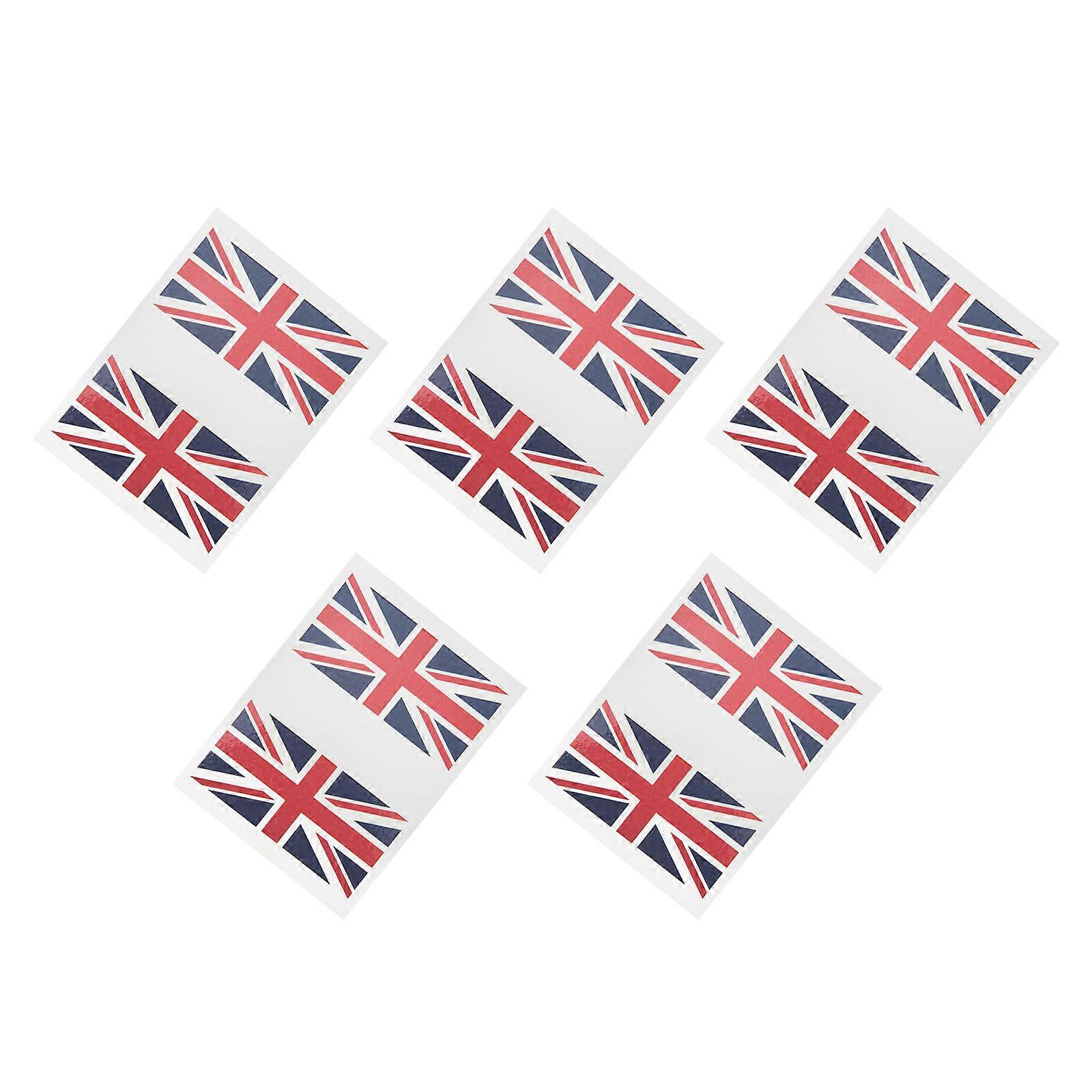 5 Sets Multipurpose National Flag Face Stickers for Football Match Flag Decals