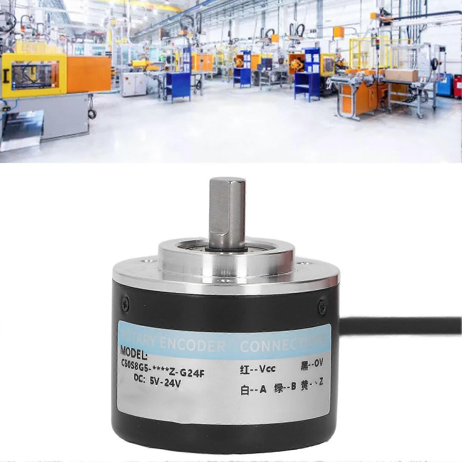 2 Phase Incremental Rotary Encoder 50mm Outer Diameter IP50 PNP Rotary Encoder DC5‑24V 500P/R 