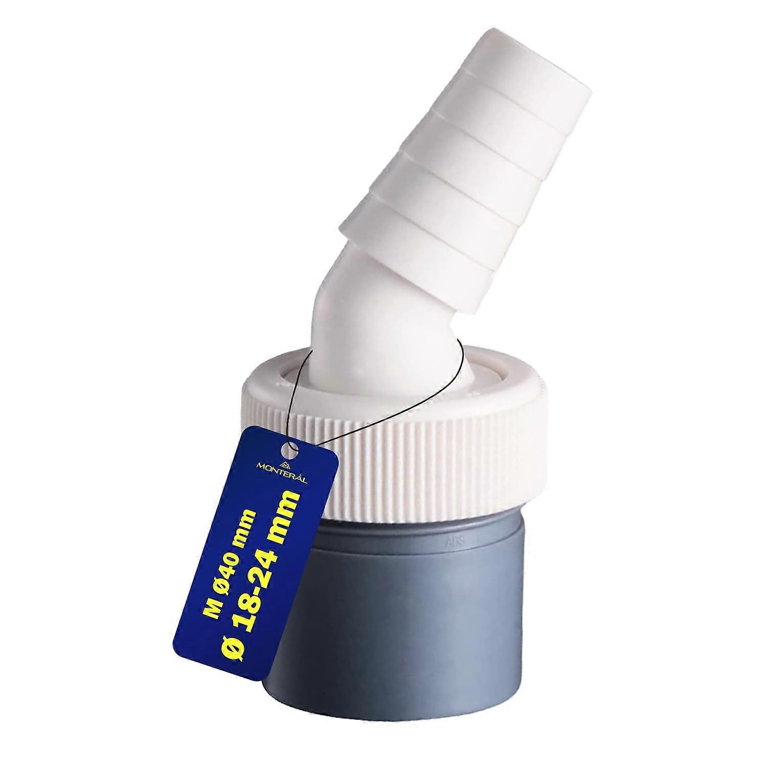 Washing Machine Drain Adapter and Drain Hose Connector for Dishwasher with Inlet Diameter 18–24 mm and Outlet for Pipe 40 mm 45°