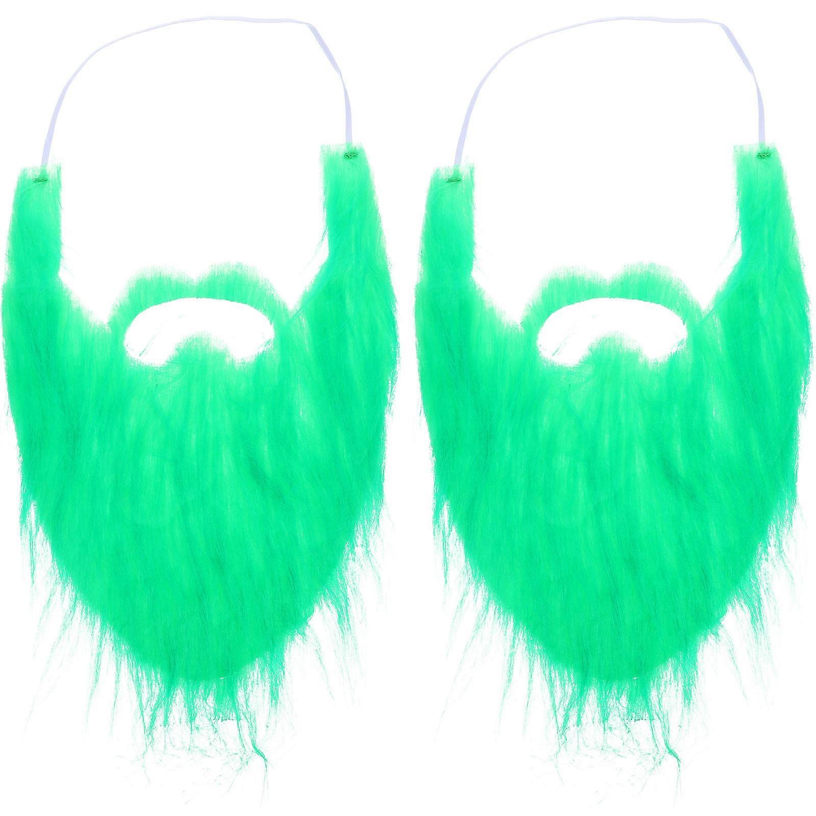 Fake Beard Realistic Faux Beard Birthday Party Fuzzy Material 30X25CM Stage Performance 2Pcs