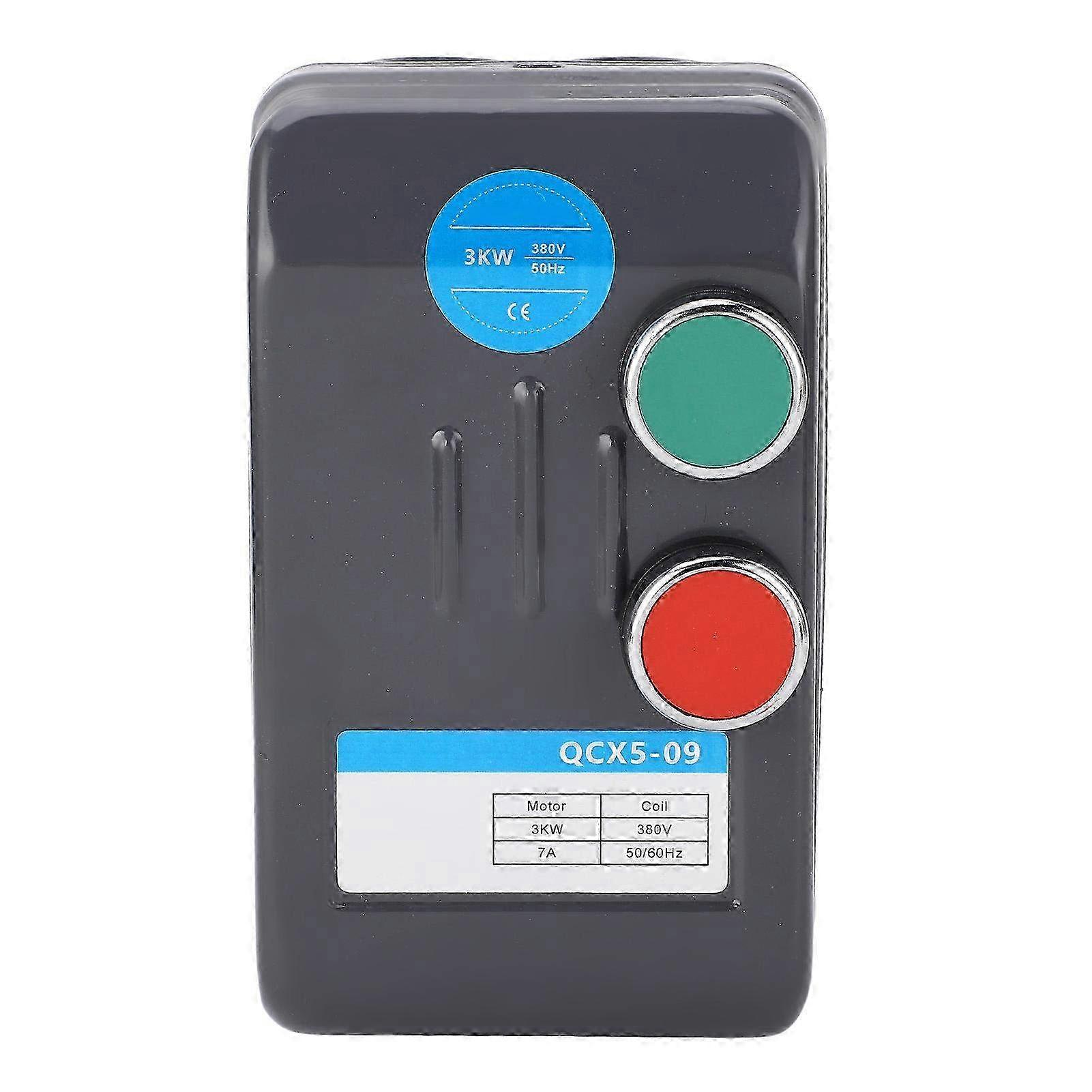 Magnetic Electric Motor Starter Switch for 3-Phase 380V 3KW Motor - 5.4A to 7.2A Compatible with Air Compressors