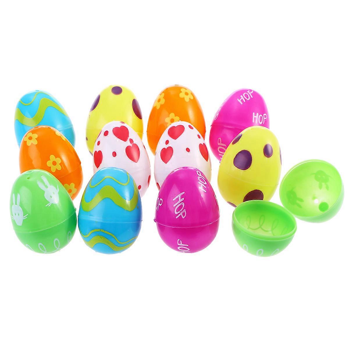 Colored Eggs 12Pcs Plastic Easter Eggs Perfect For Easter Celebration With Assorted Color Suitable For Kids And Families