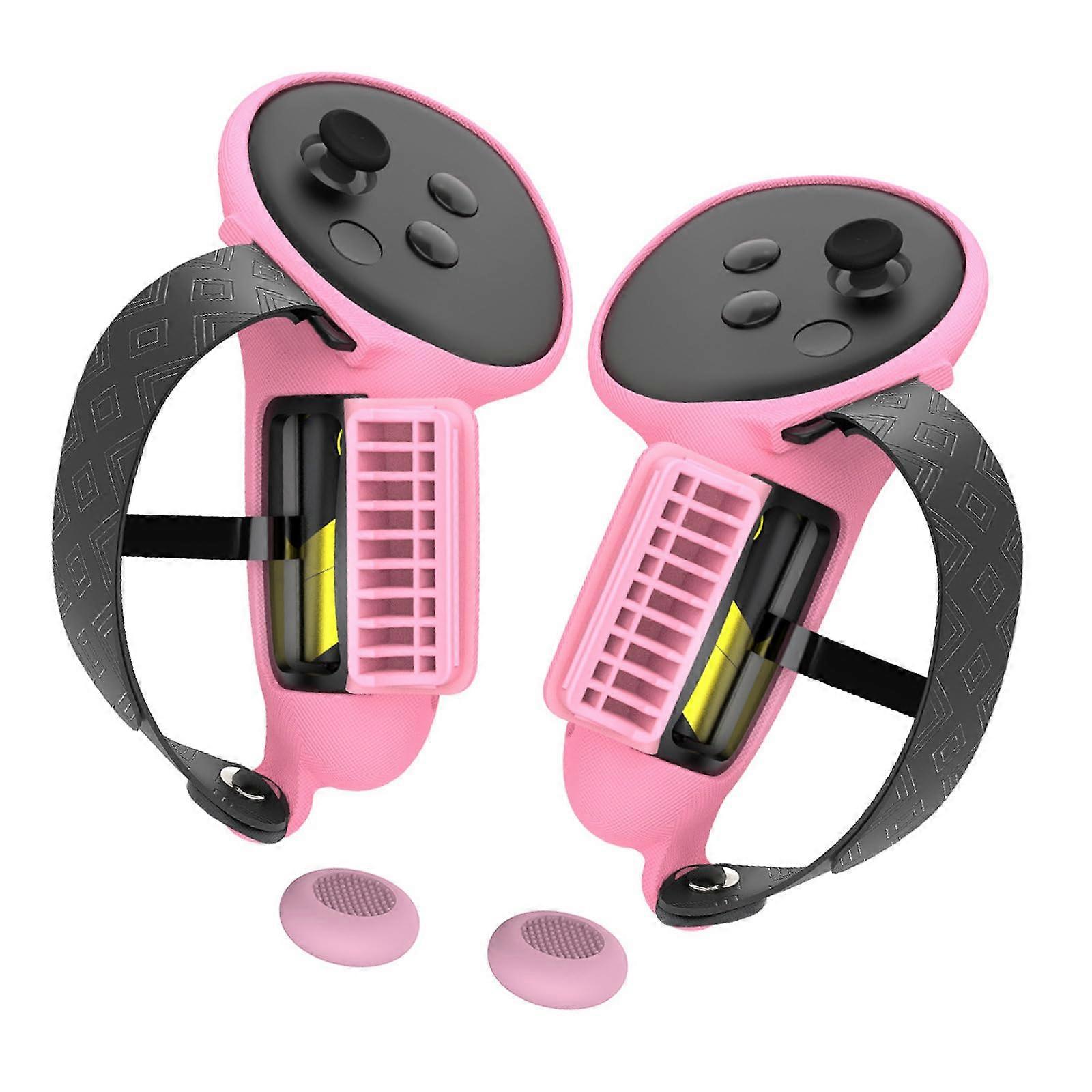 Improved grip, silicone cover for Quest3S controllers, provides protection and comfort for gamers. Color: Pink