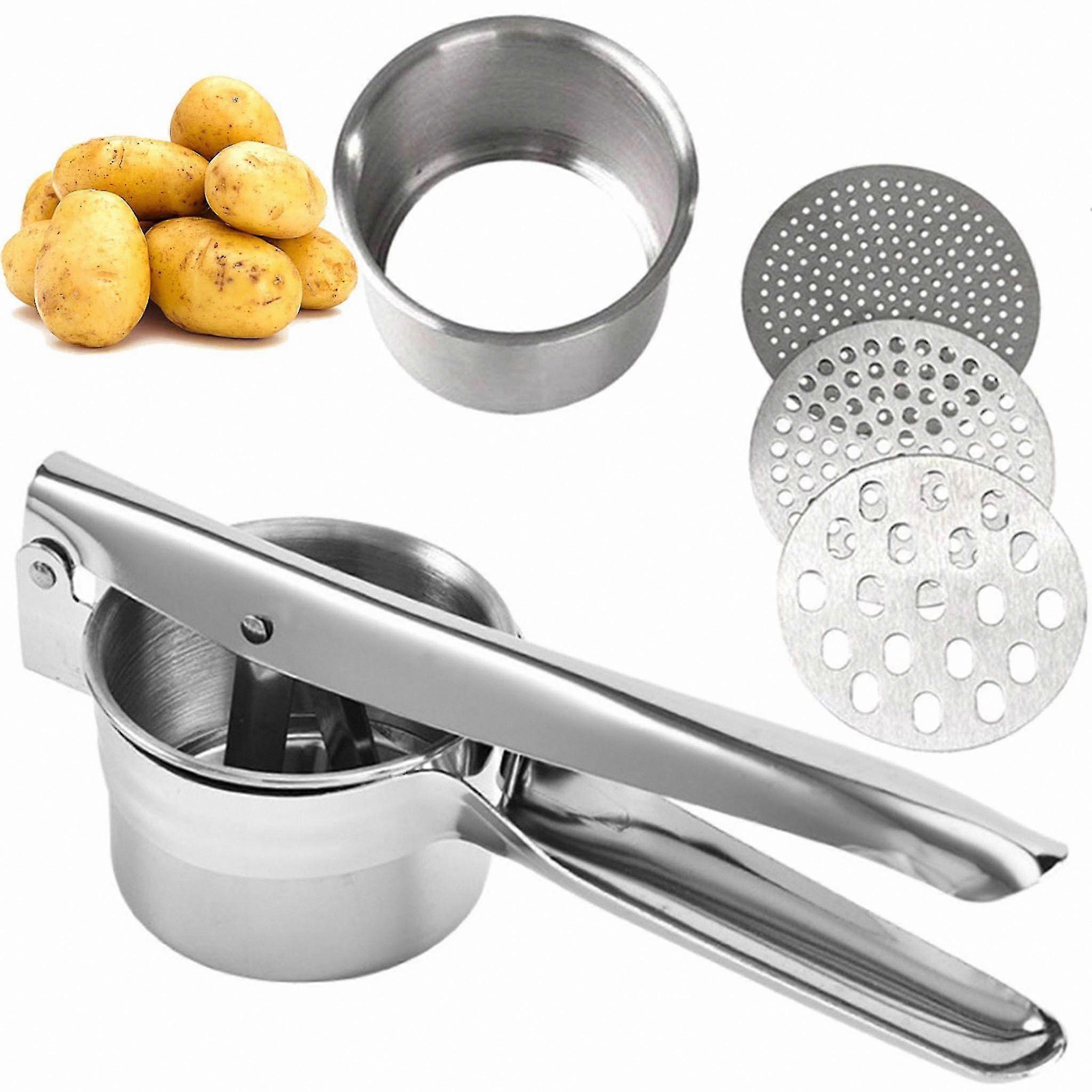 Kitchen Gadget for Mashing Potatoes Spaetzle Maker with 3 Interchangeable Plates for Pasta and Desserts
