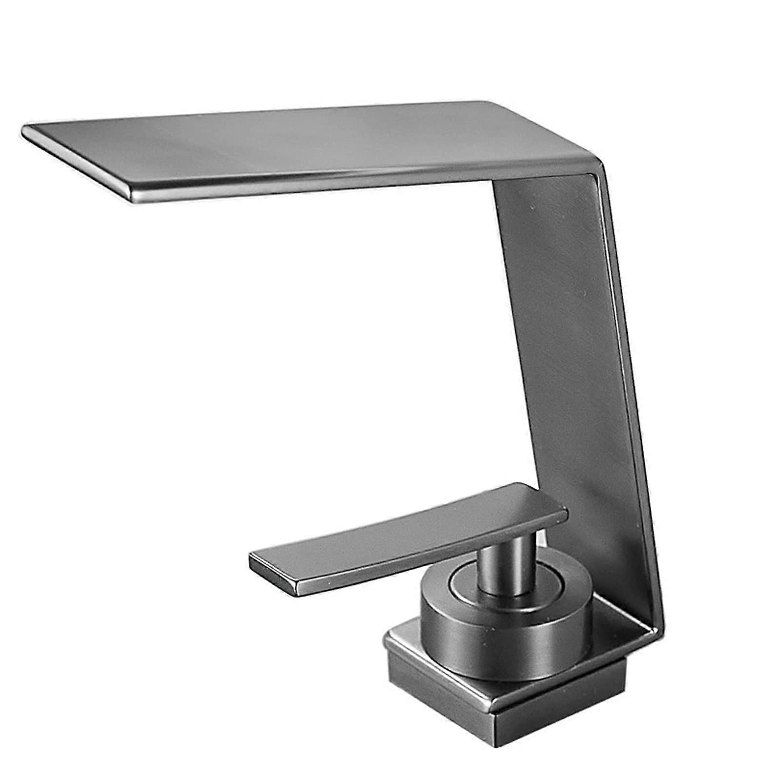 Washbasin mixer waterfall faucet brass singlehole waterfall faucet for bathroom sink chrome gray A