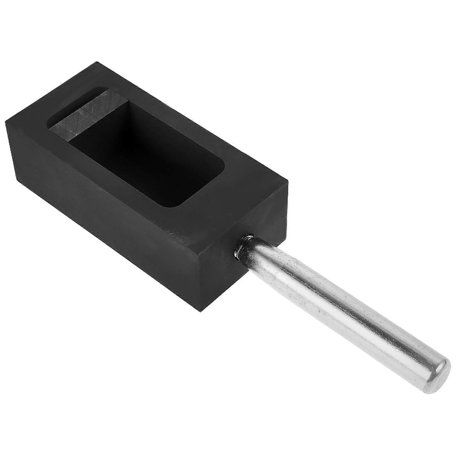 High Temperature Melting Graphite Ingot Mold for DIY Casting Steel with Comfortable Handle 1Pcs