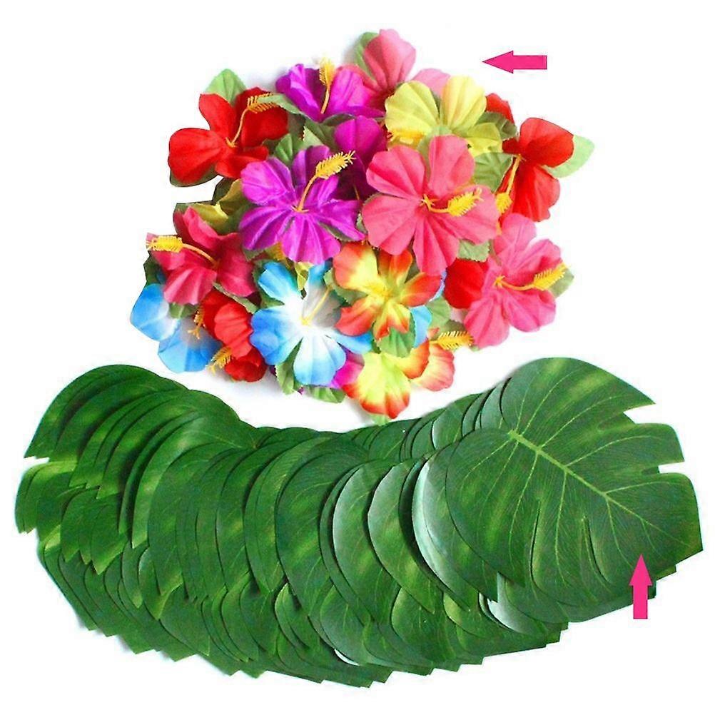 Artificial Leaves Simulation Leaf with 30Pcs Tropical Palm Leaves for Parties