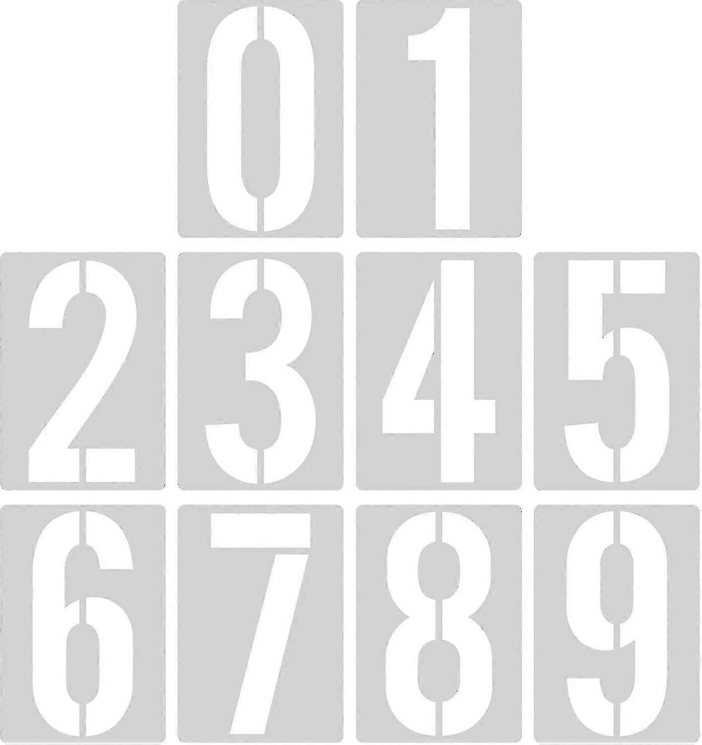 20cm Large Reusable Plastic Number Stencils 0-9 for Curb Painting, Concrete & DIY Projects - Durable Number Template RH-2025
