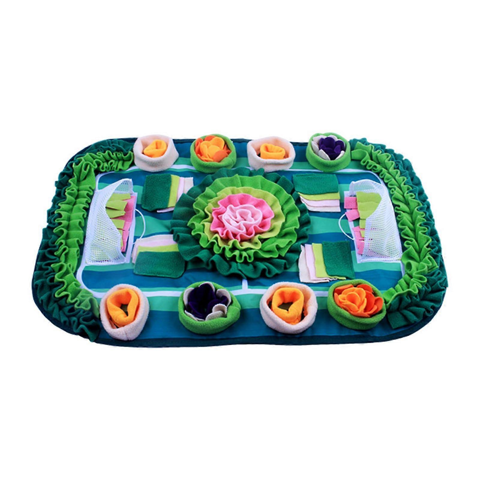 Interactive Dog Puzzle Snuffle Mat for Mental Stimulation and Boredom Relief, Football Field Design, Slow Feeder, Durable Material