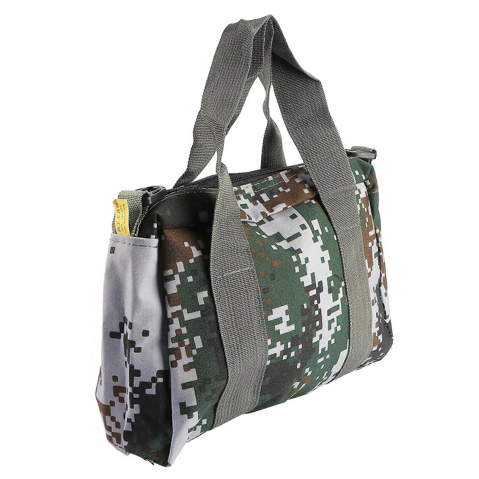 Camouflage Canvas Tool Bag for Outdoor Storage with Large Capacity Great for Camping and Traveling