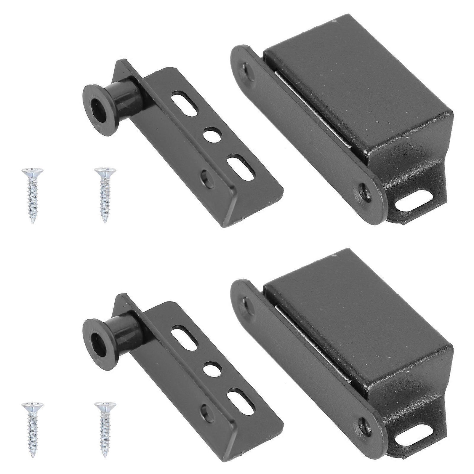 Cabinet Heavy Duty Magnetic Catch 2 Sets For Home Improvement Black Rustproof Sturdy And Durable Design