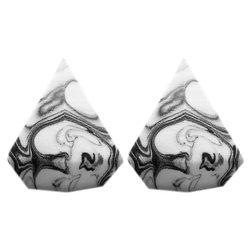 Marble Pattern Makeup Sponge Puff Set 2pcs, Multipurpose for Foundation, Powder, Blusher, Highlighter & Liquid Makeup Application