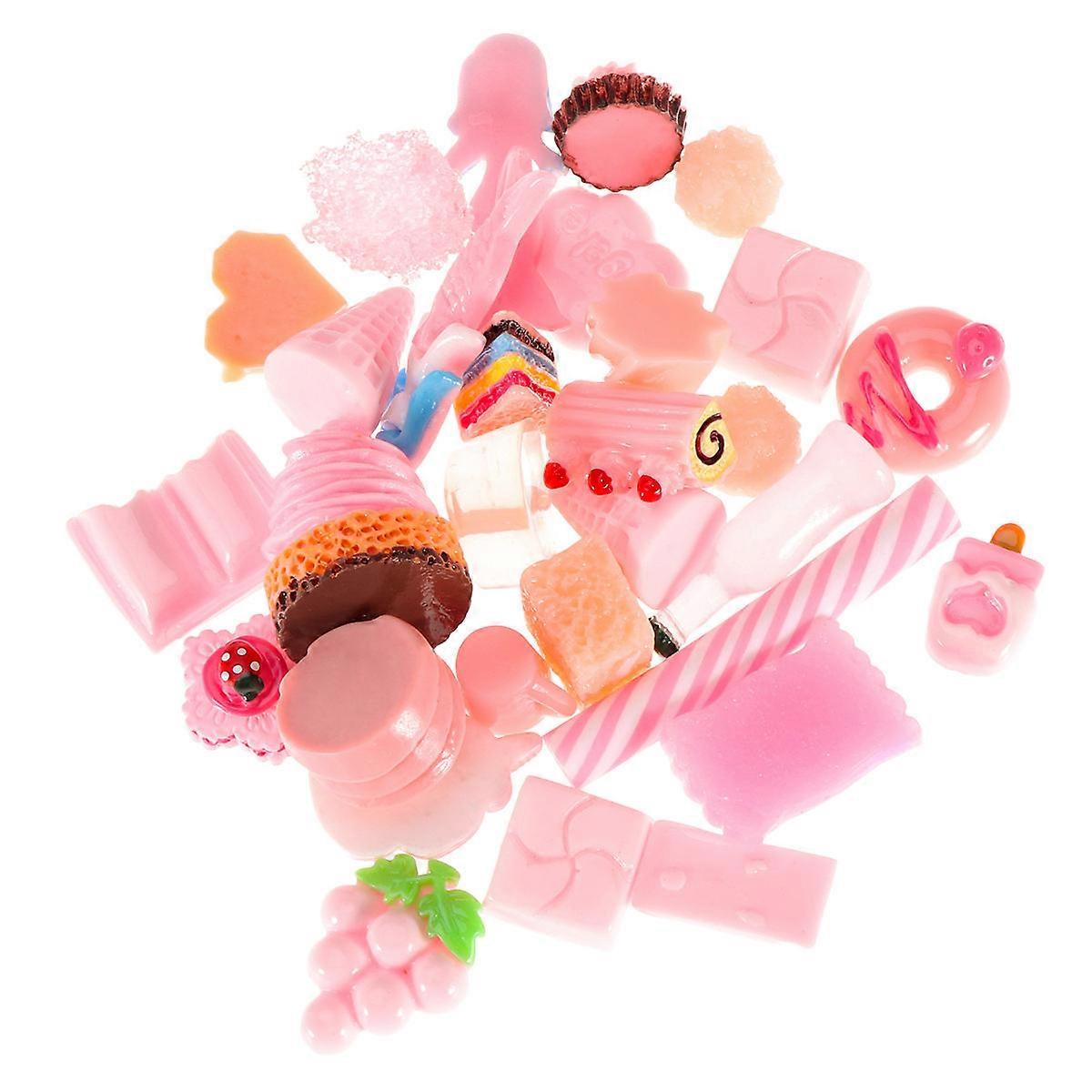 30Pcs DIY Pink Girl Shape Resin Stickers Ideal For Decorating Jewelry, Photo Frames And Other Crafts
