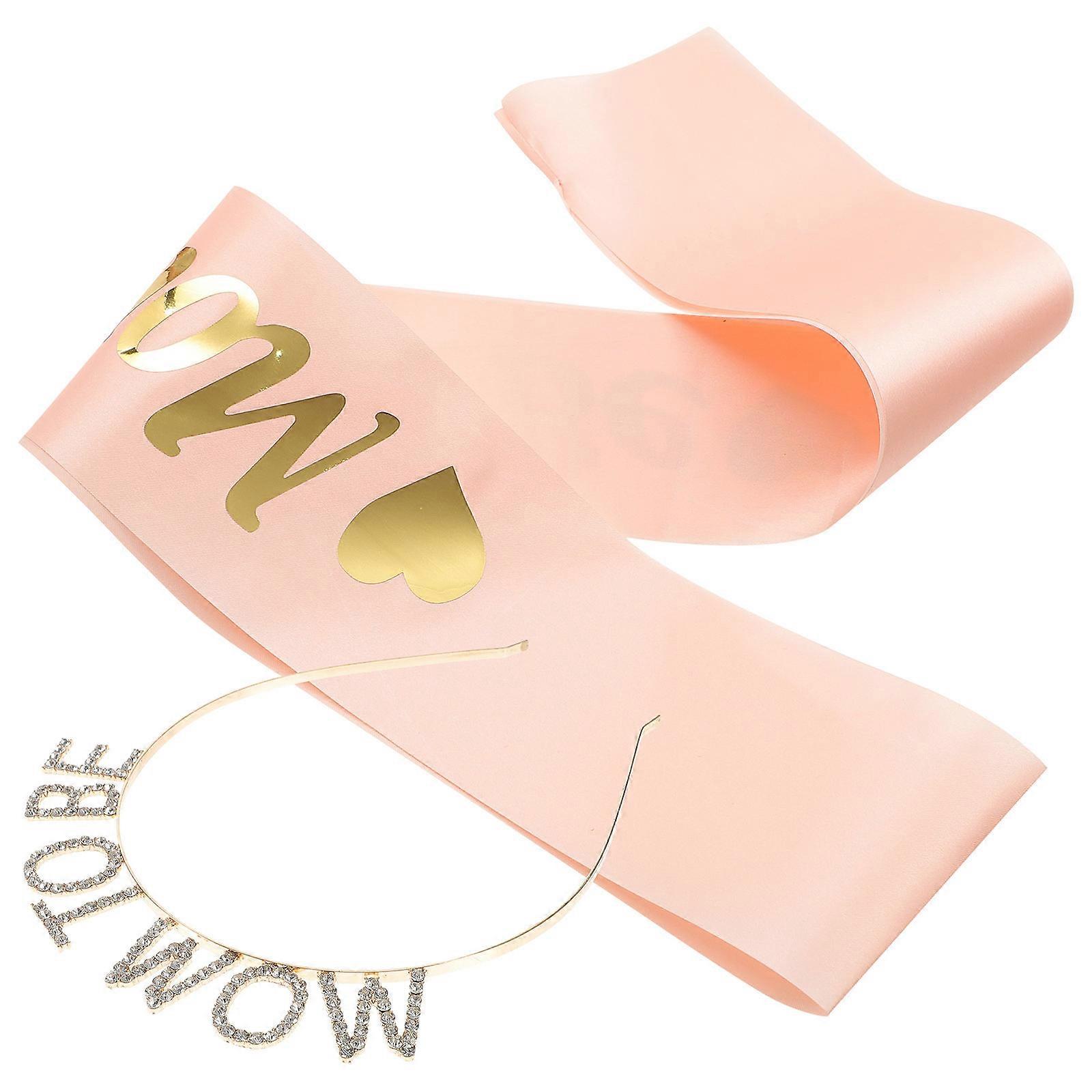 Elegant Maternity Photo Prop Set Sash and Headband for Expecting Mothers