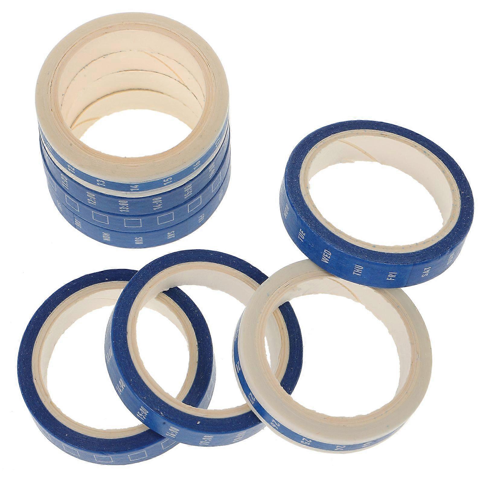 8 Rolls Time Planning Tapes DIY Washi Tape Scrapbook Decorative Tapes Time Management Sticker Random Color