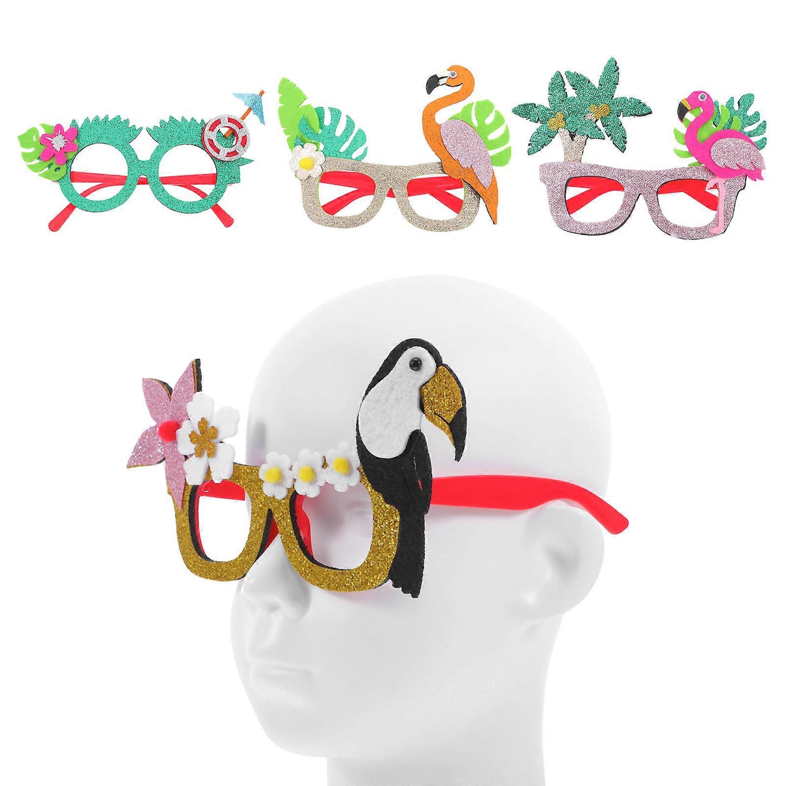 Multi Color Hawaiian Party Decorations with Unique Tropical Design and Funny Photo Booth Props for Parties Size 4pcs