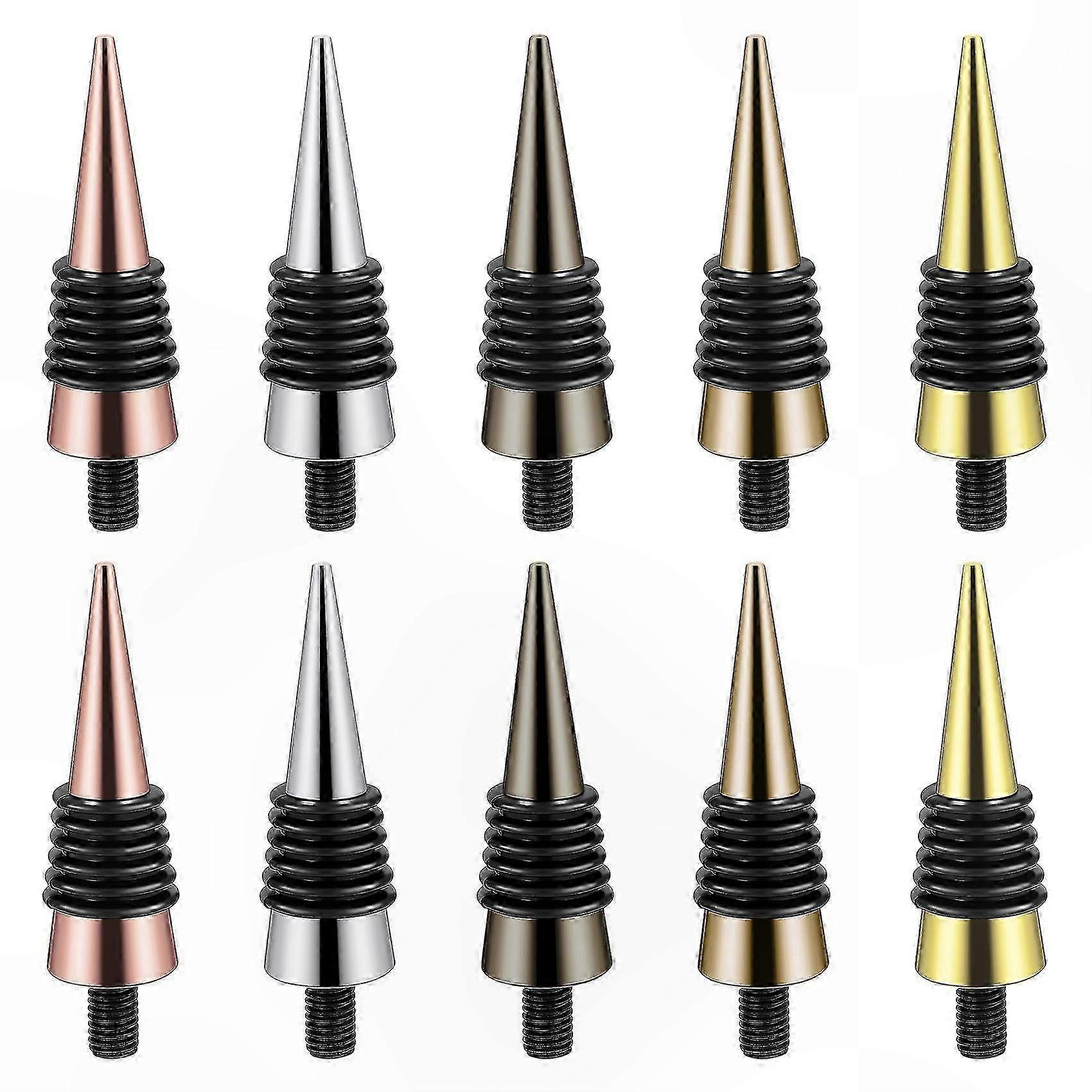 10-Pack Metal Wine Stopper Inserts with Threaded Post for Woodworking Projects
