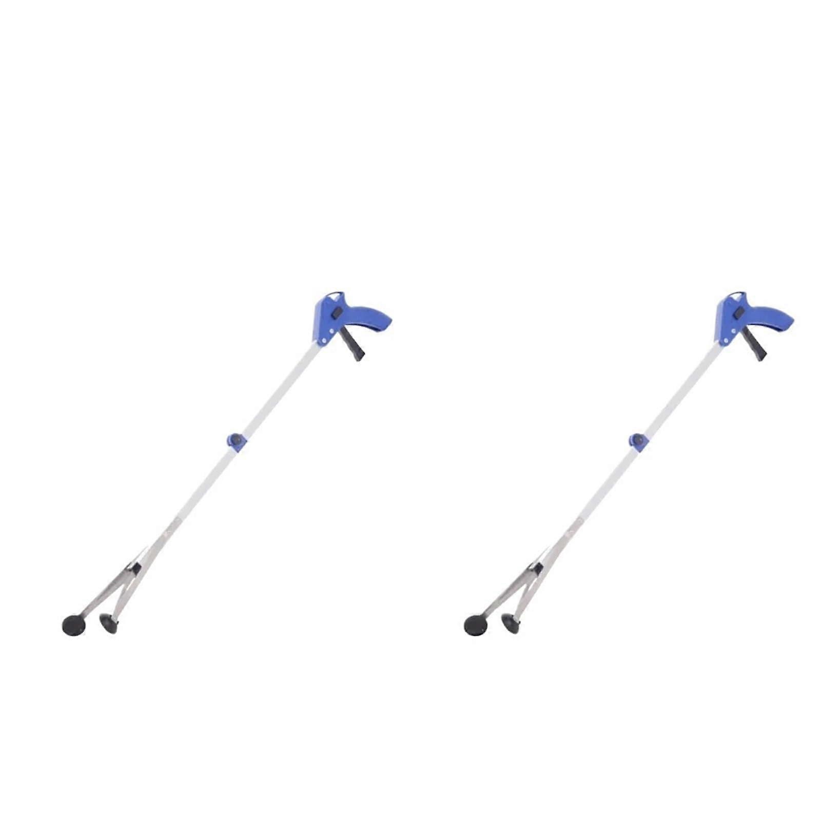 Foldable Garbage Picker, Household Aluminum Alloy Garbage Picker Garbage Collector Garden Cleaning Tool (Pack of 2) 2PCS Blue
