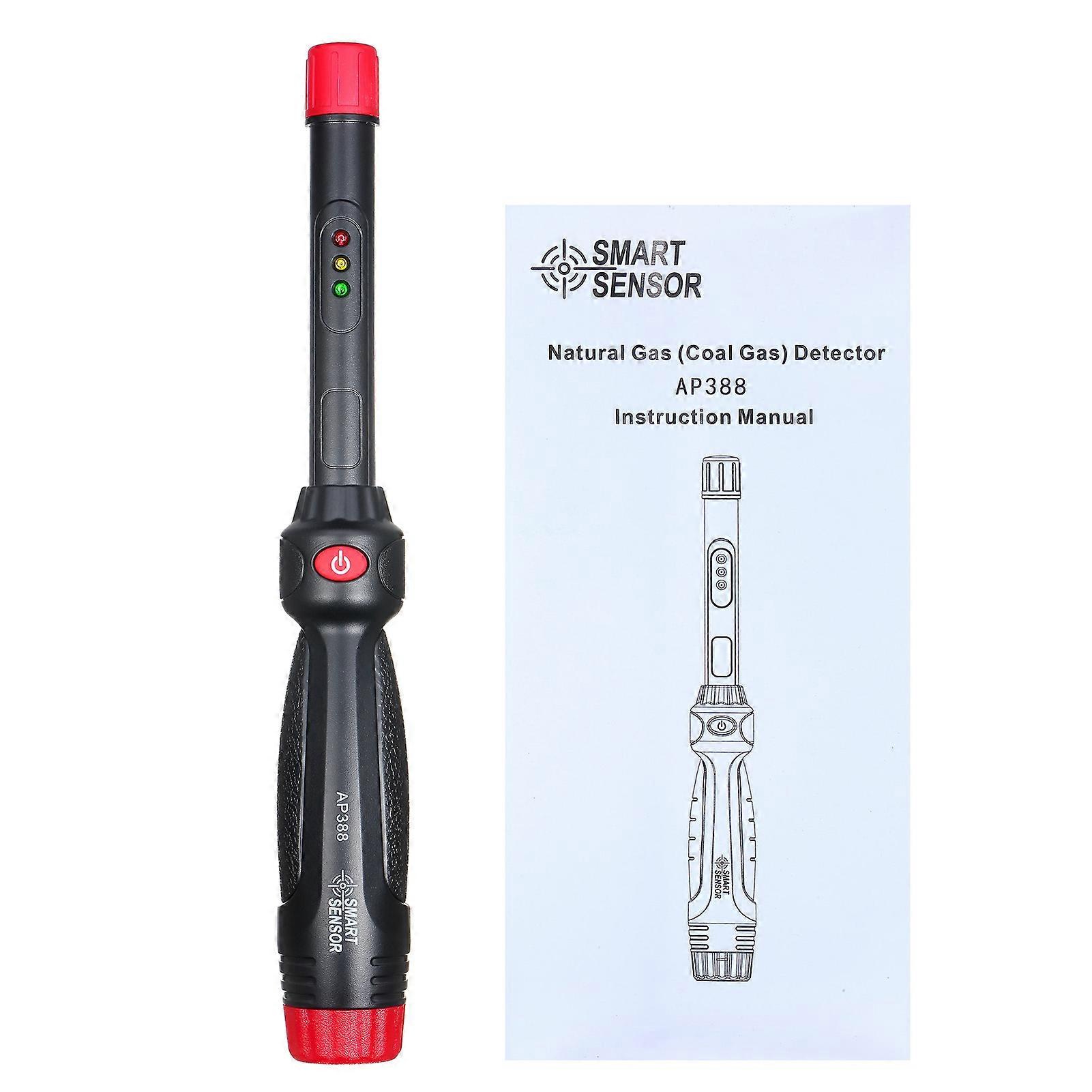 SMART SENSOR AP388 Gas Detector Portable Gas Leak Detector LPG Natural Gas Coal Gas Detection Sound & LED Alarm Auto Shut-Down for Home Kitchen