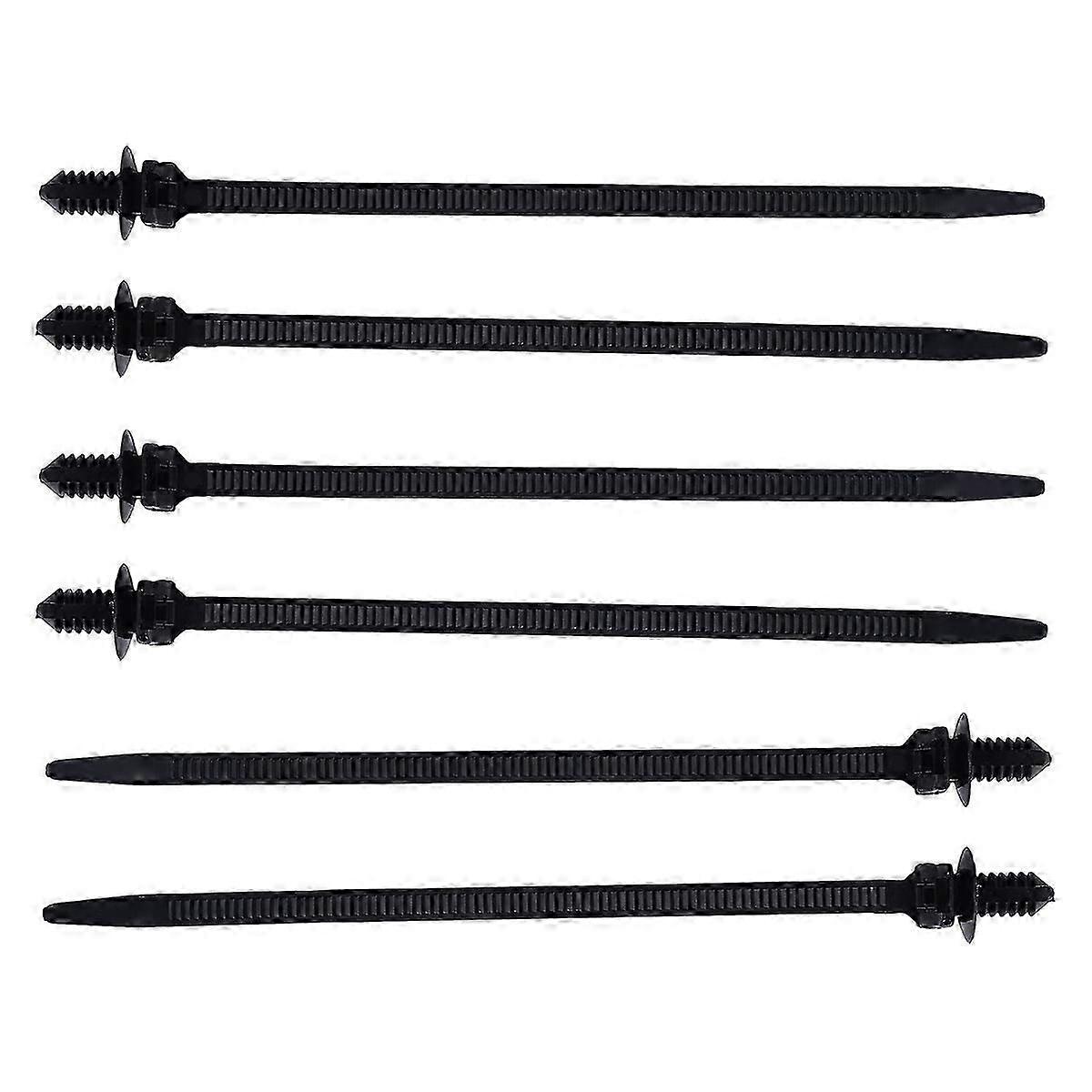 Nylon Push Mount Car Dome Cable Zip Tie, 162mm Length, 20 Pcs, Black