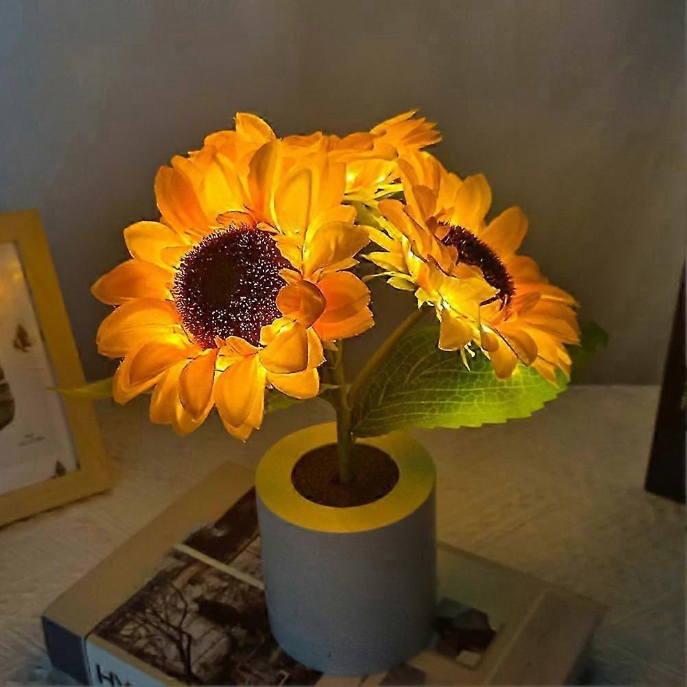 Sunflower LED Nightlight Besides Bedroom Lamp Table Lamp USB Rechargeable Light