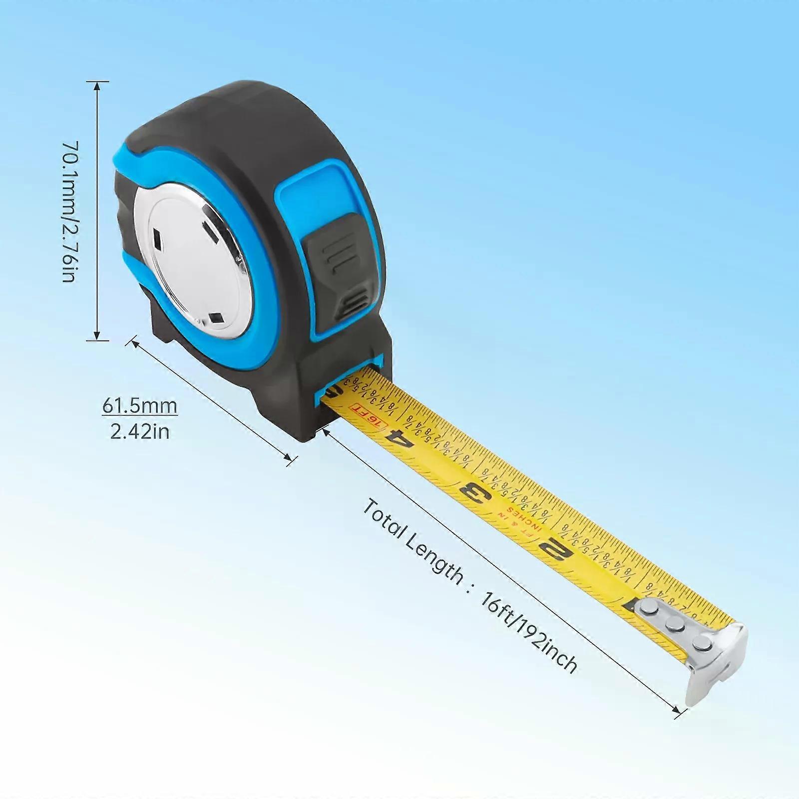 1/8 inch Retractable Tape Measure Fraction Markings Full Imperial Scale Self Locking Measuring Tape Ruler Precision
