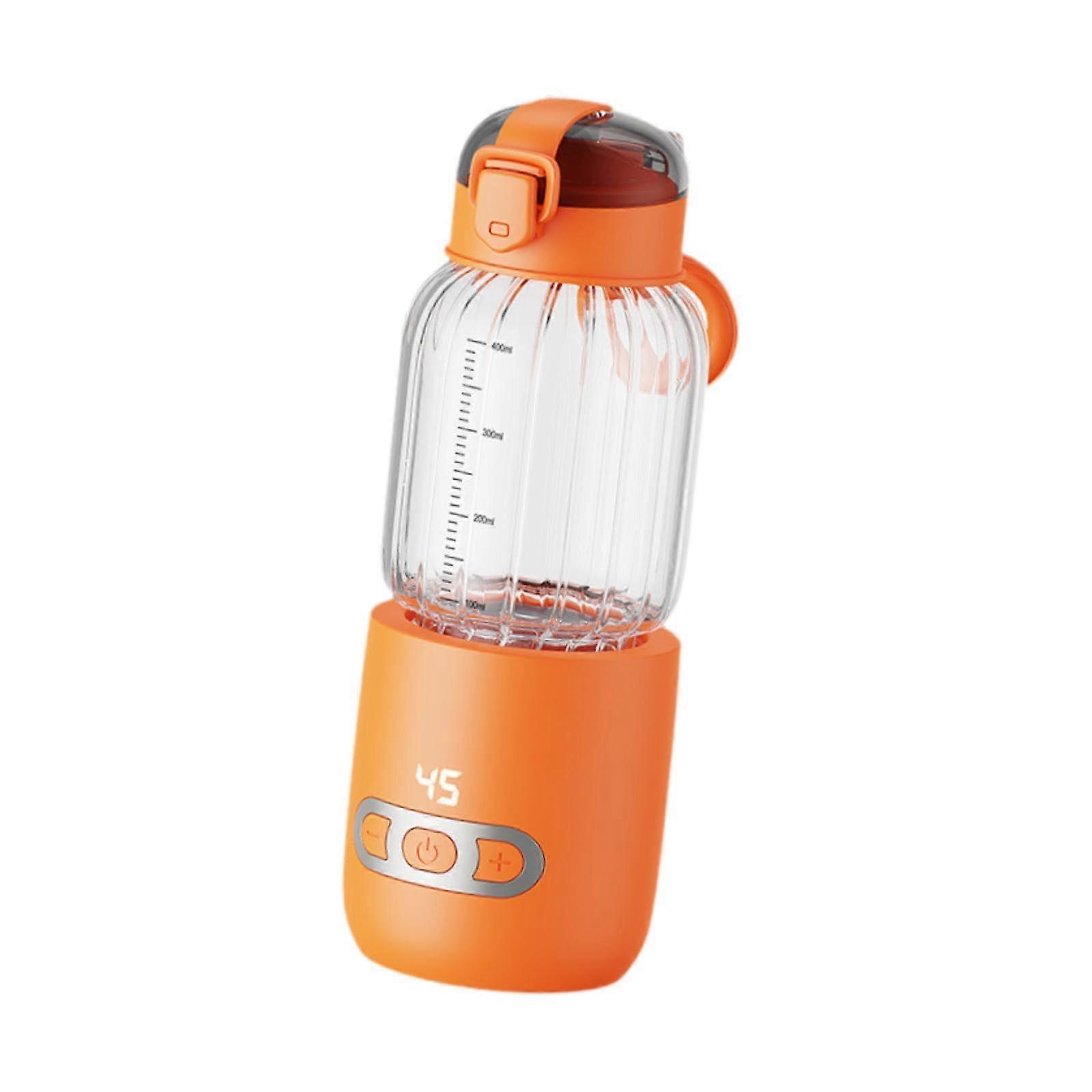 Portable Milk Warmer USB Bottle Warmer for Travel Glass Bottles 400ml Orange Compact Design for Baby Feeding