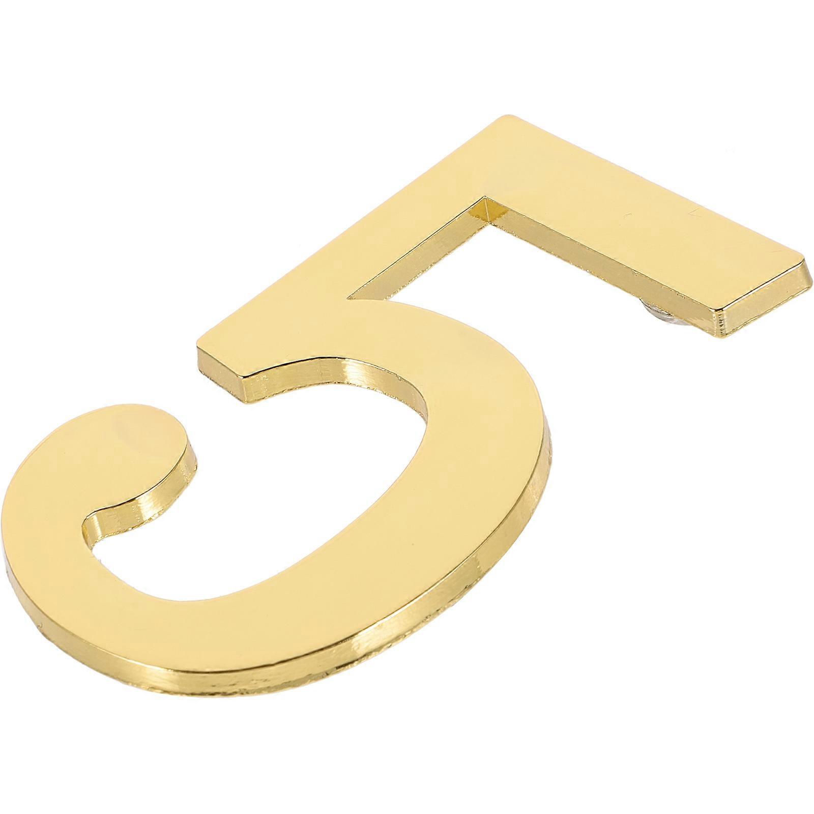 Metal Address Number Mailbox Number Magnetic Attachment Outdoor Use Golden Metal 1Pcs