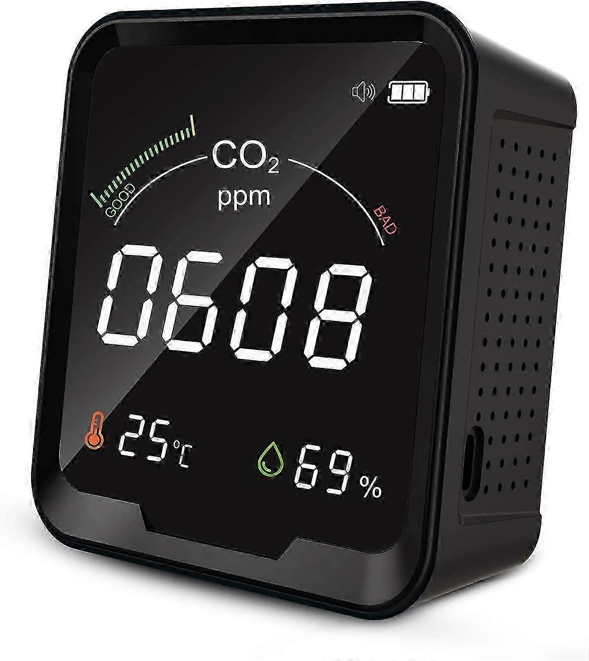 CO2 Monitor, CO2 Detector, Carbon Dioxide Sensor, Indoor Air Quality Monitor with Thermometer and Hygrometer