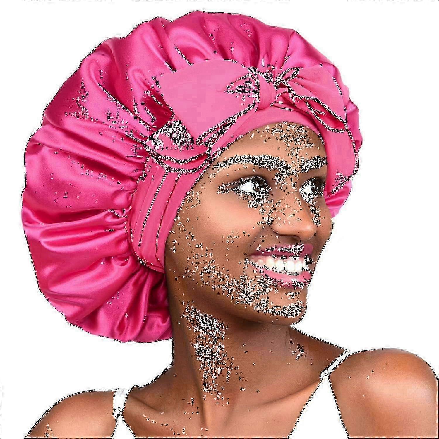 SQCLV Satin Bonnet Silk Bonnet for Sleeping Double Layer Satin Line...