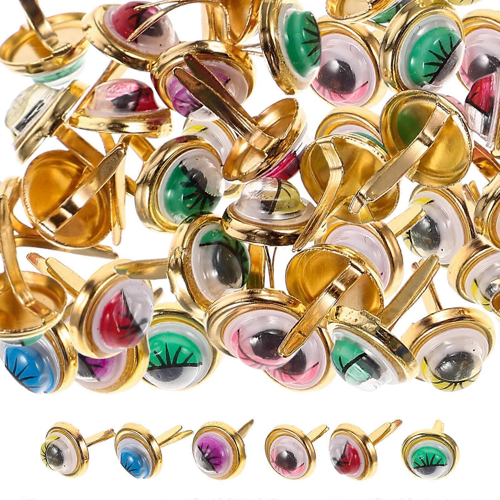 Brads Scrapbooking Tiny Brads for Art Supplies Multi Color Alloy Material 100Pcs