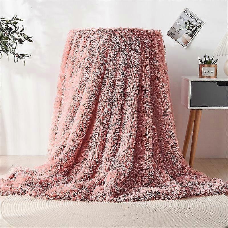 Super Soft Long Shaggy Throw Blanket Faux Fur Warm Elegant Cozy With Fluffy Bedspread Blanket Suitable for Bed or Sofa, Couch Shaggy Blanket 130X