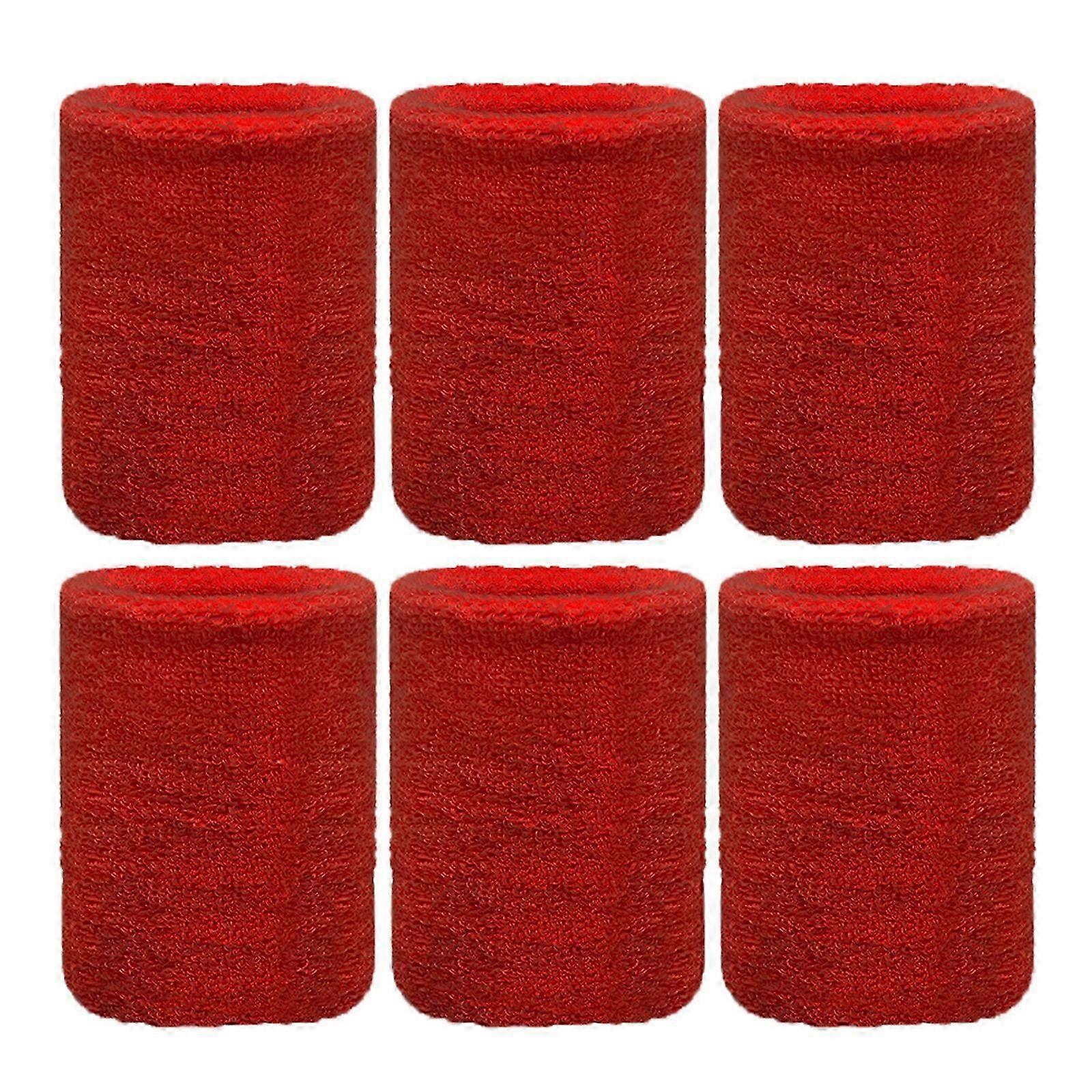 6 قطع سوار معصم رياضي للرجال والنساء عصابات عرق ماصة الجري التنس العرق الفرقة الأبيض