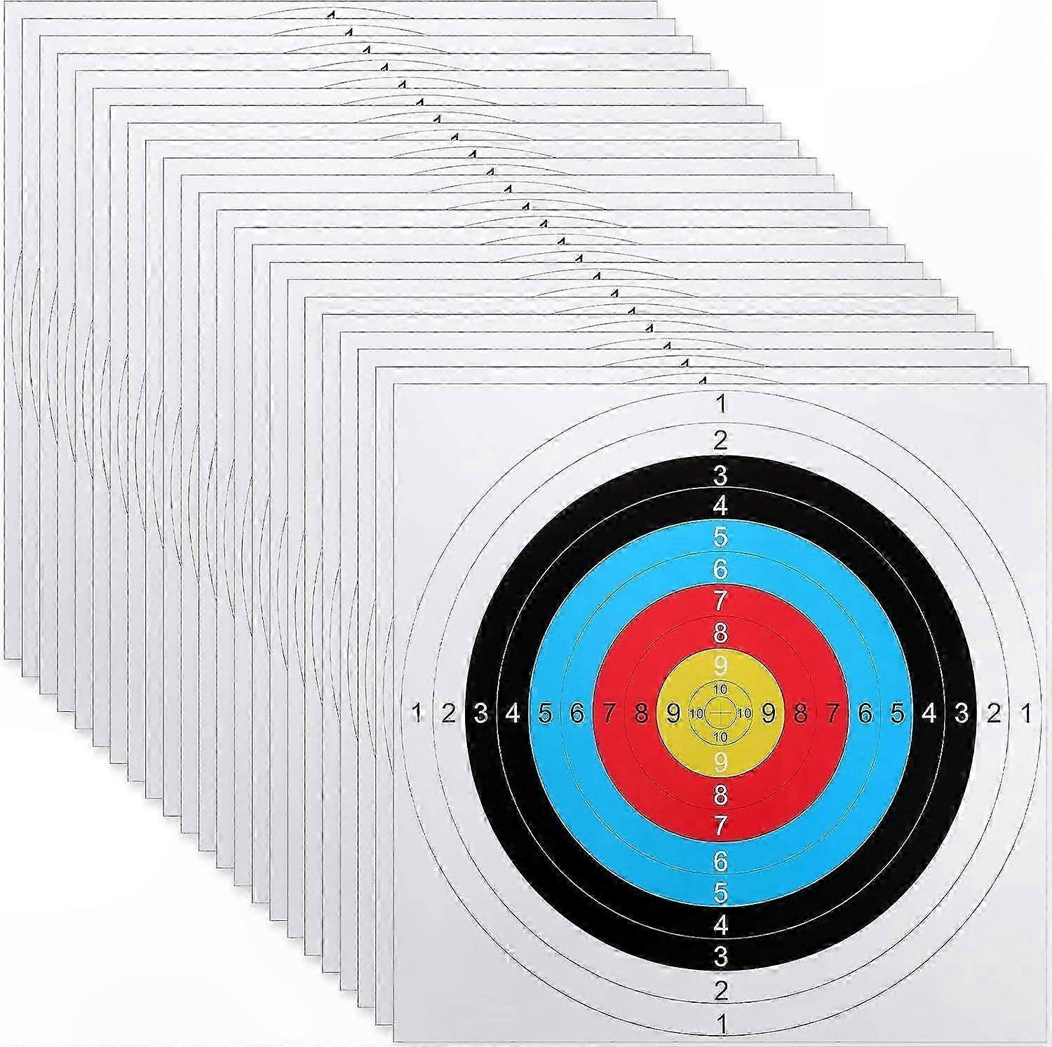 20-Pack 17" Archery Target Paper with 10 Rings for Shooting Practice