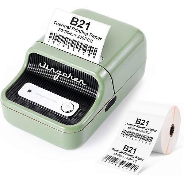 Green Smart Label Printer B21 with 230 Labels Bluetooth Therma