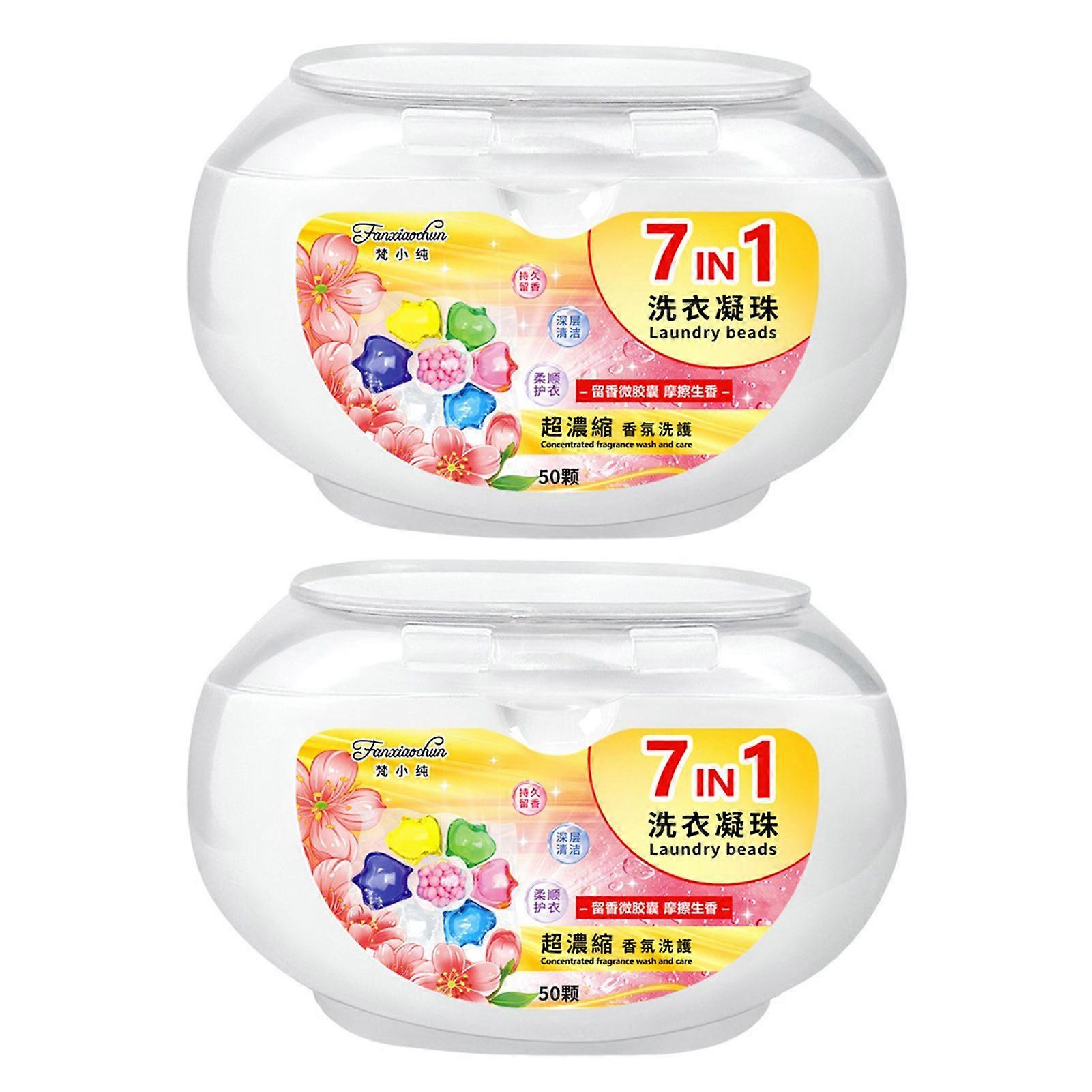 7-in-1 Laundry Beads For Fabric Stain Removal, 50pcs Laundry Beads Concentrated Laundry Detergent Long-lasting Fragrance