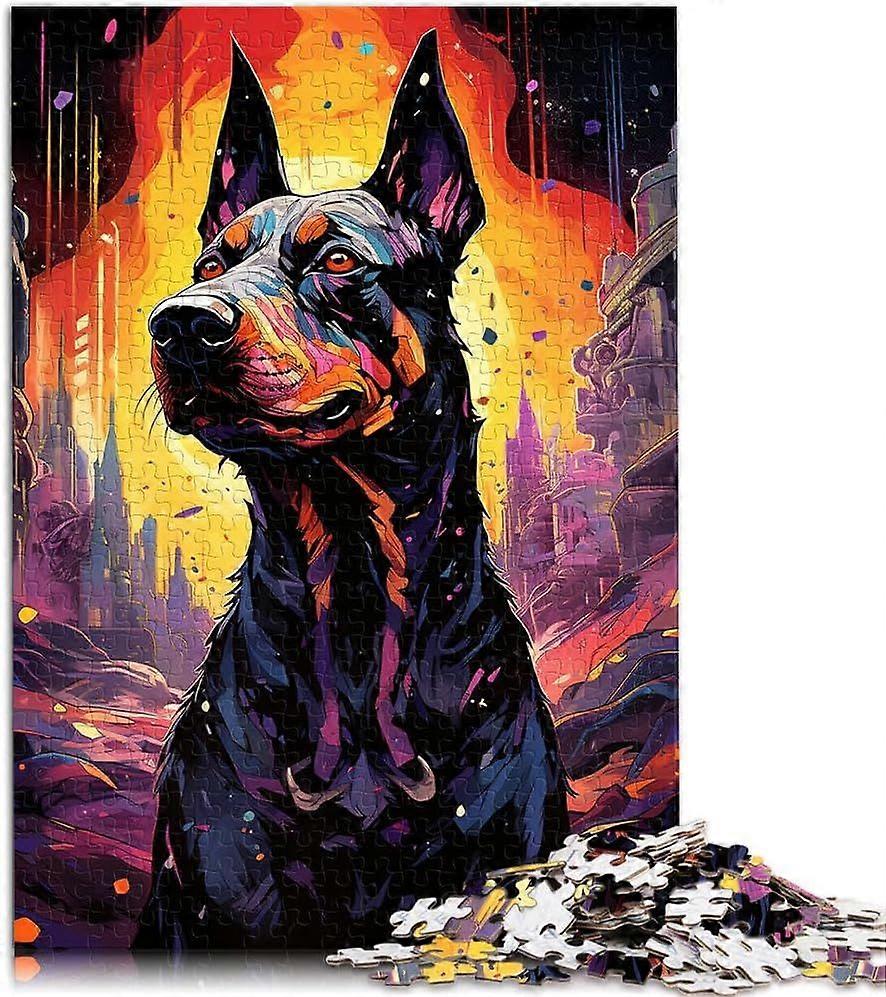 Jigsaw Puzzles for Adults 1000/500/300 Piece Future Doberman Illustrations Challenging Game Analysis and logic for Teens Age 14 Years Up PTPT 2449