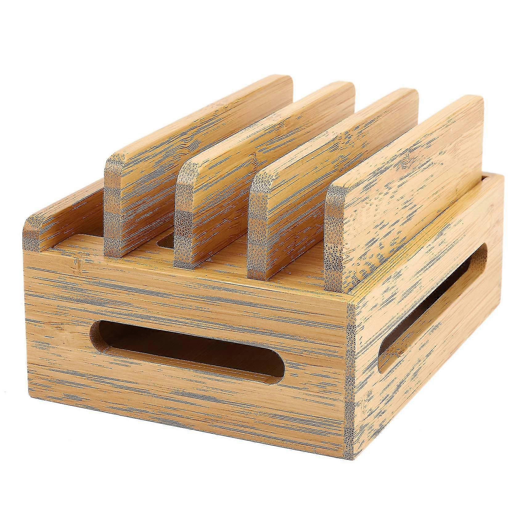 Bamboo phone stand, 17*13*9cm, space-saving and compatible with multiple devices