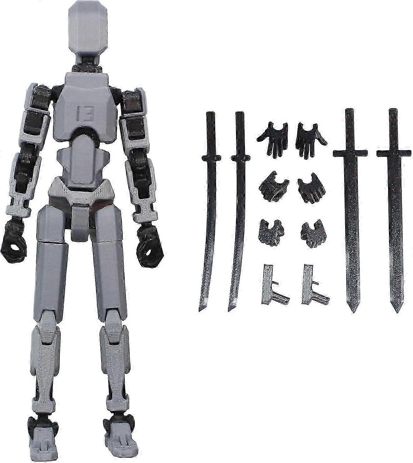 T13 Multi-Jointed Action Figure - 3D Printed Decor for UK Desktops, Ideal Gift