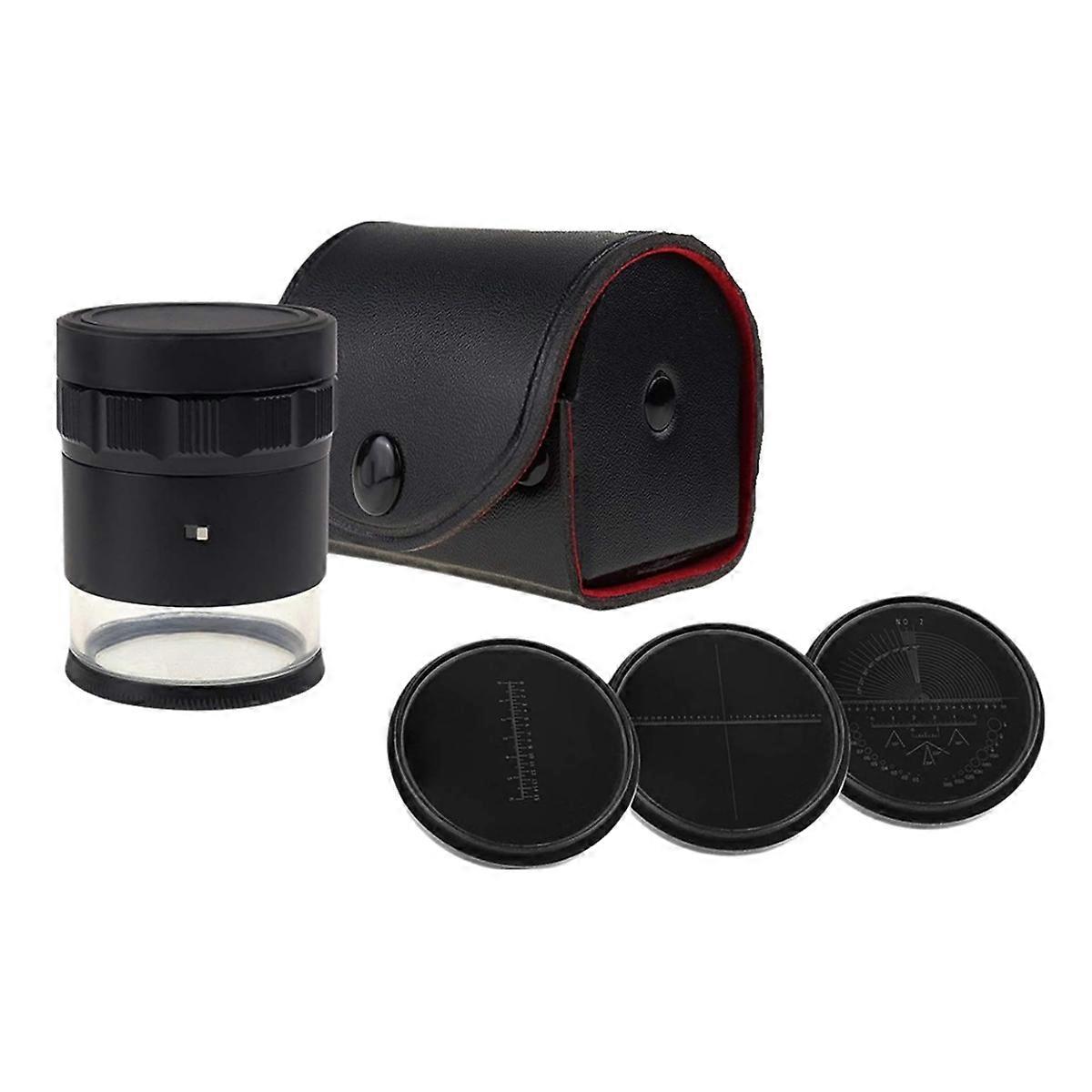 10X Loupe Magnifier, Jewelers Loupe 8 LED Light 4 Glass Scale Chart Loupe Magnifier 25mm Field of View Scale Loupe