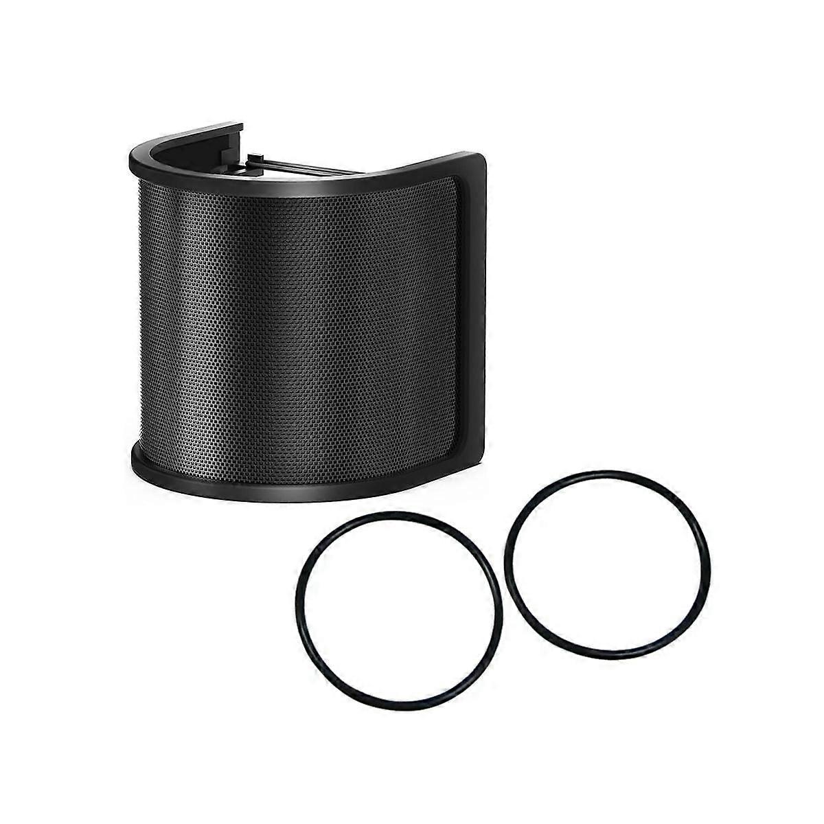 Microphone Filter, Mic Screen with Metal Mesh and Foam Filter, Noise Shields Microphone Accessories