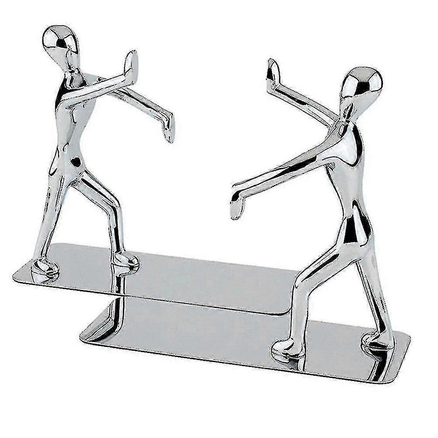 1ペアステンレス鋼カンフーキッドブッククリップ家の装飾のためのヨーロッパのブックエンド