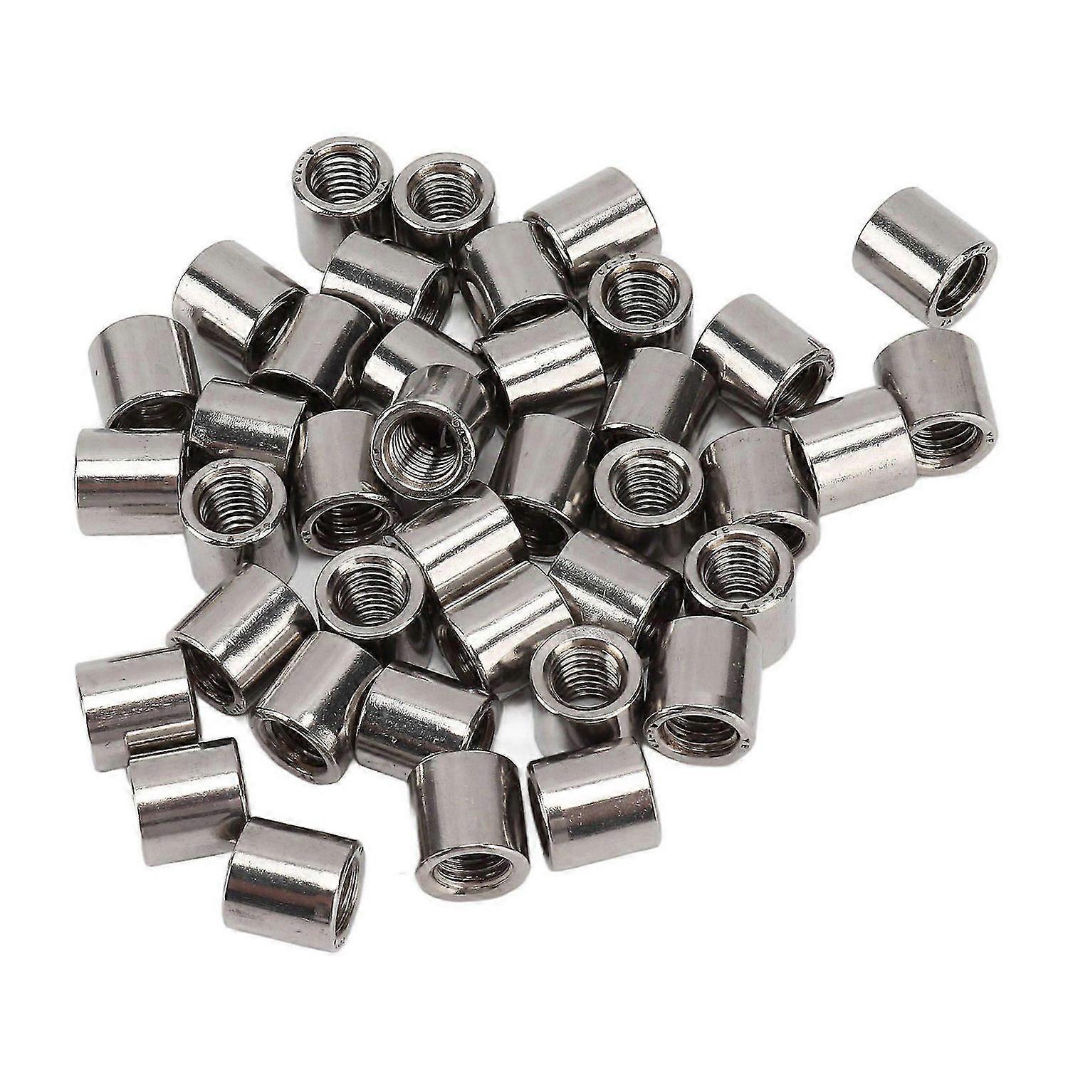 2025 Latest Model 50Pcs Coupling Nut Round Rod Connector Female Thread 304