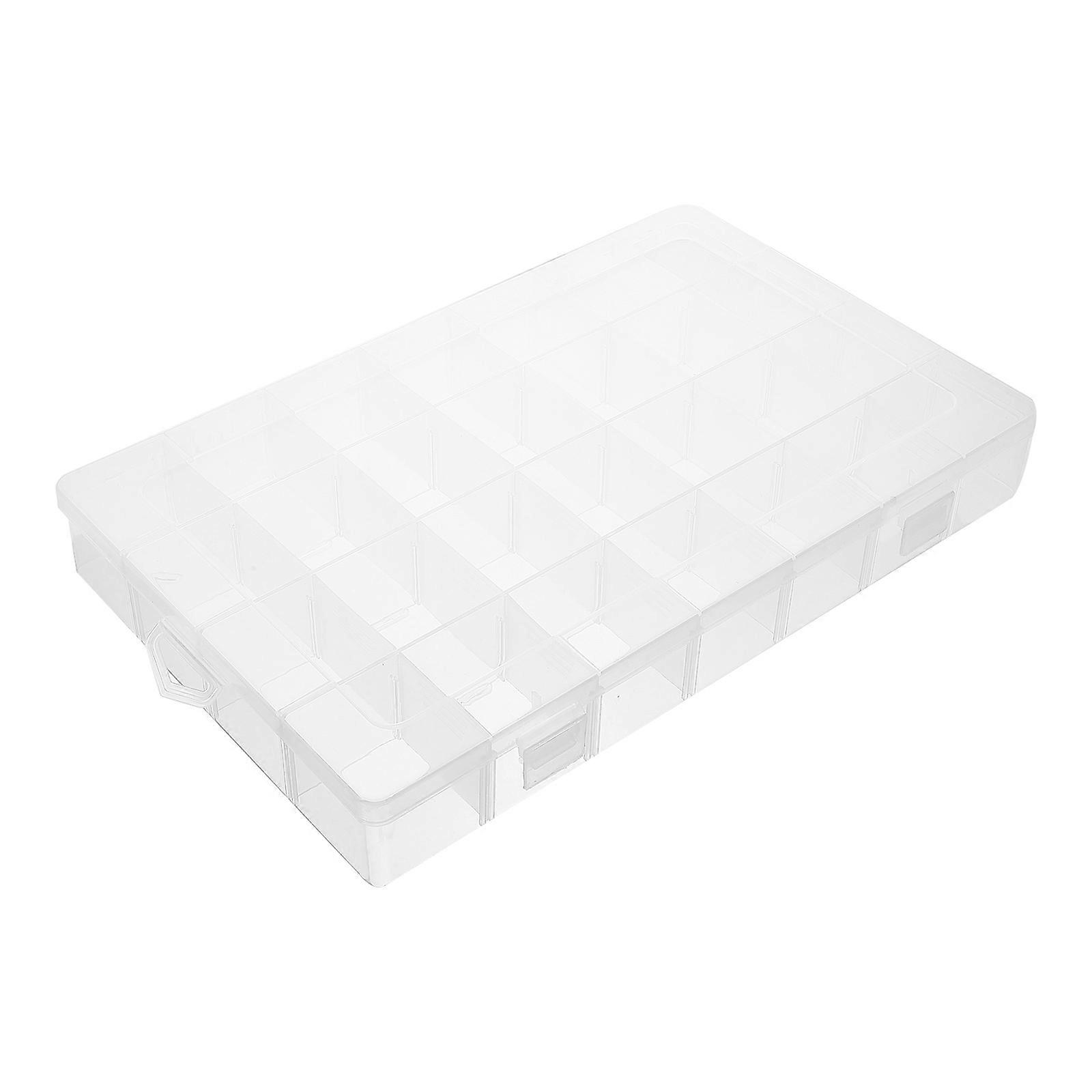 Clear Plastic Container Jewelry Organizer Box with Adjustable Divider 28-Grids