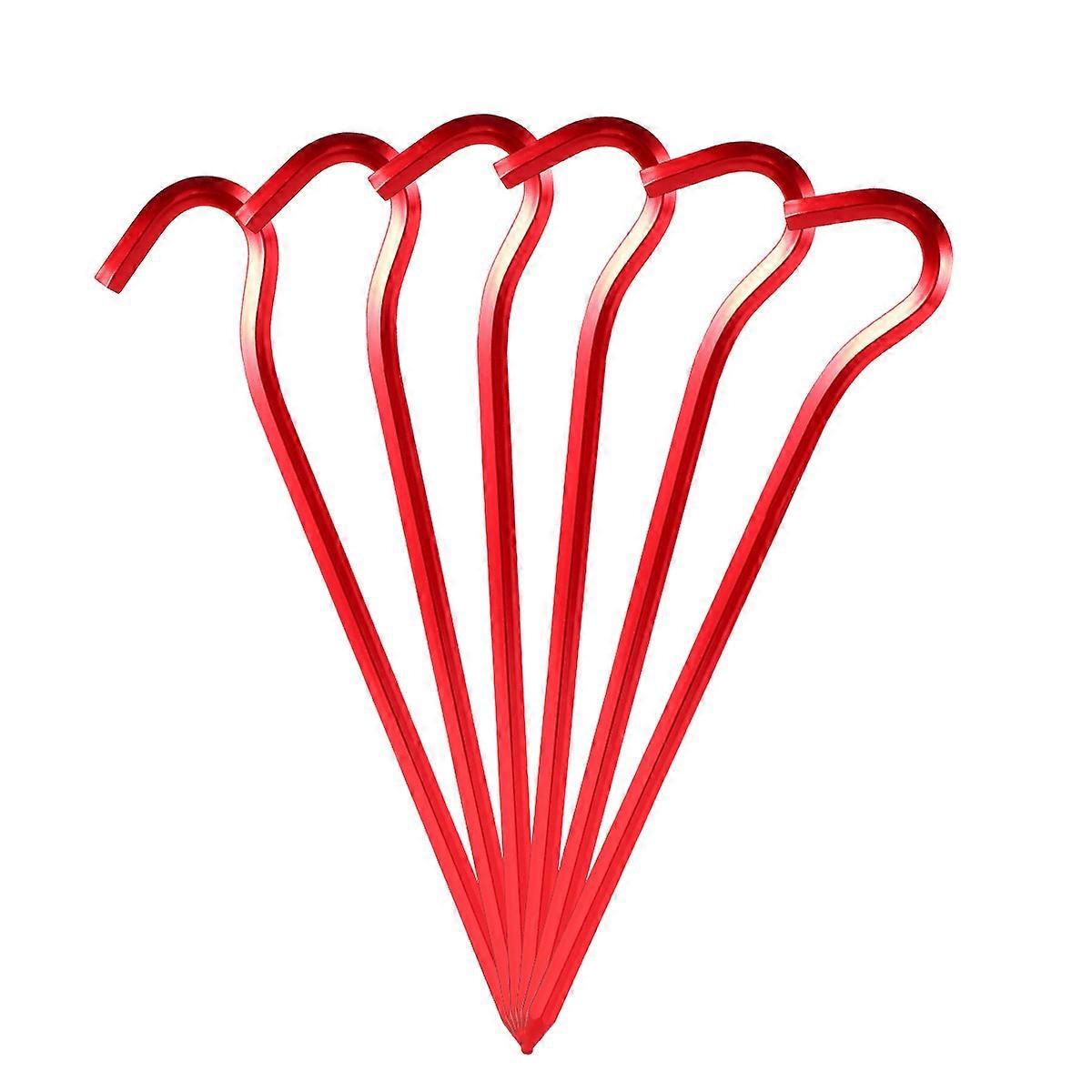 Aluminium Alloy Tent Nails for Holding Use 6Pcs Red Tent Stakes Pegs Camping