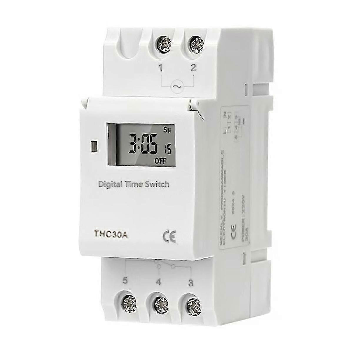 New Type Din Rail Programmable Digital Time Switch with 2 Wire Weekly Seven Days Timer Control for AC Relay